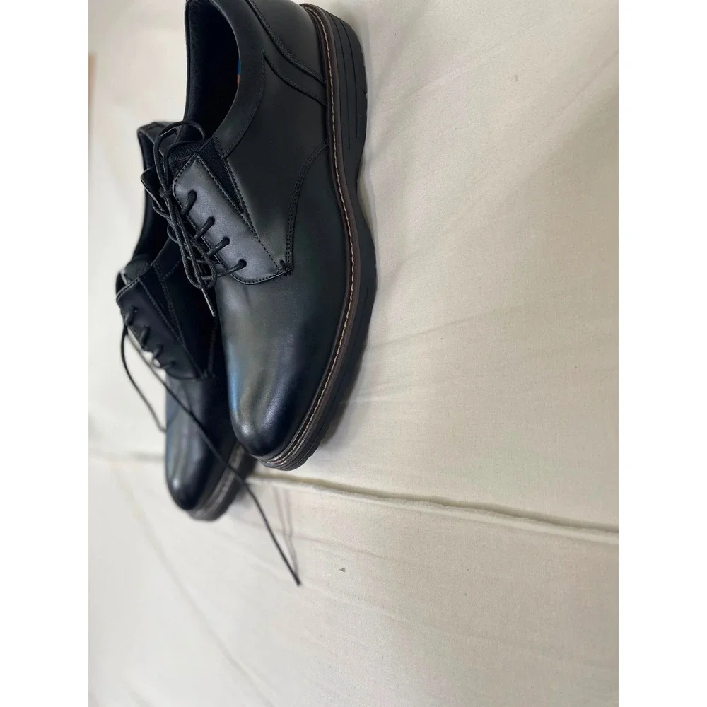 Nunn Bush Griff Plain Toe Oxford Mens 11 M Black Leather Dress Shoes